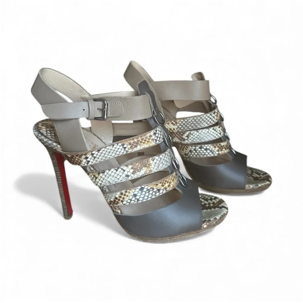 Christian Louboutin Snakeskin sandal heels RETAIL 895 - Picture 3 of 7